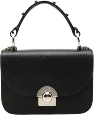 Prada Pre-owned Arcade Handbag - Dames - Pre-owned - Zwart - Maat: ONE Size Leer