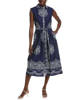 Jones New York Printed Pleated Shirtdress