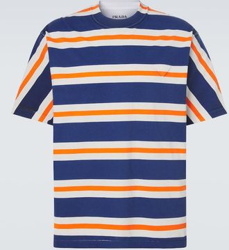 Prada Camiseta de jersey de algod&oacute;n a rayas