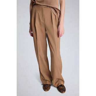 Kenneth Cole Pleated Mid Rise Wide Leg Pants in Mesquite at Nordstrom Rack, Size 4
