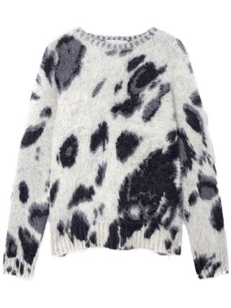 Stella McCartney Maglione Horse con effetto jacquard - Bianco