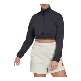 adidas (WMNS) adidas Cropped Half-Zip Sweatshirt Black HG4365