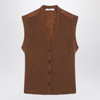 Max Mara Brown Wool Cashmere Gilet