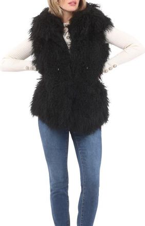 Gorski Reversible Genuine Shearling Vest With Wool And Cashmere Blend Back in Black/black at Nordstrom, Size X-Small