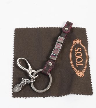 Tod's Tods Womens Letter Charm Keychain - Brown Leather - One Size