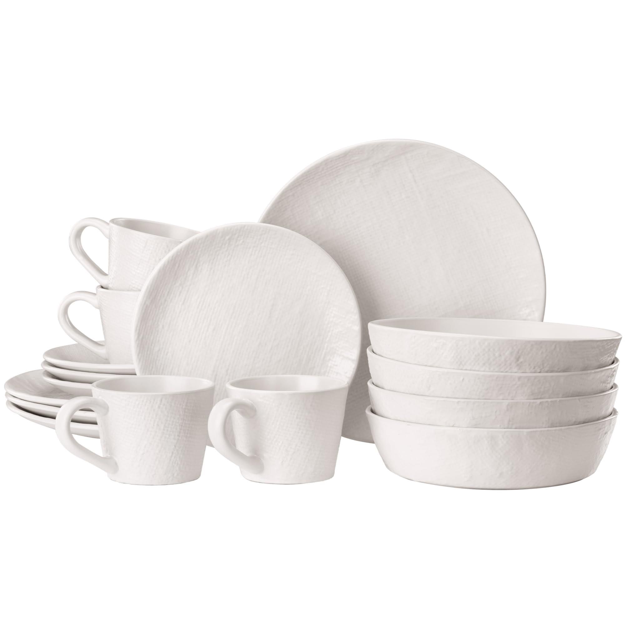 Navaris Steingut Geschirr Set 4 Personen (16 Teile) - Teller Set Geschirrset Geschirr - Tafelservice mit Suppenteller Tellerset - Kombiservice - Tafelservice ab 86,99 €