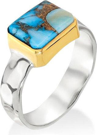 Tiramisu Silver 2.00 ct. tw. Blue Dahlia Turquoise Solitaire Ring