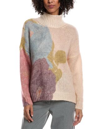 Valentino Mock Neck Mohair & Wool-Blend Sweater