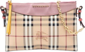 Burberry Pre-owned Burberry Haymarket Check Coated Canvas Peyton Crossbody ROSCALB5SIB