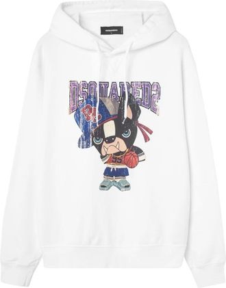 Dsquared2 Cool Fit Hoodie Sweatshirt - Heren - Hoodies - Wit - L - Katoen - Hoodies & sweatvesten
