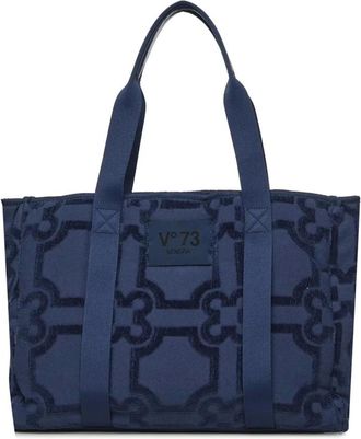 V&deg; 73 Tote Bags, female, Blue, Size: ONE SIZE Denim Logo-Print Tote Bag