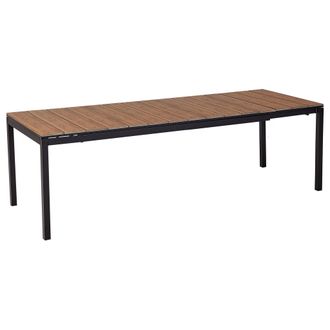 Beliani Mesa De Jard&iacute;n Extensible 198/248 X 90 Cm Aluminio Muebles De Exterior Madera Clara Tofane