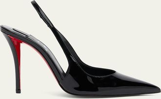 Christian Louboutin 100mm Miss Z Patent Leather Slingback Pumps