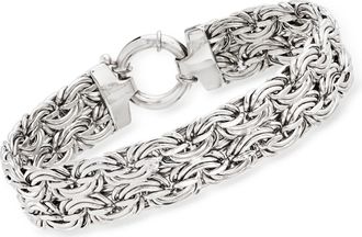 Ross-Simons Sterling Silver Wide Byzantine Bracelet