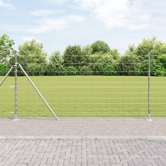 Berkfield Home Field Fence 1.2x50 m Galvanised Steel in Silver