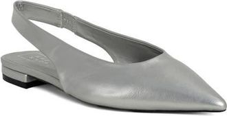 Shushop Amelia Slingback Flat in Silver at Nordstrom, Size 8.5