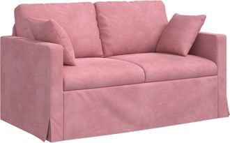 vidaXL Sof&aacute; Rosa 138 X 78 X 80 Cm Terciopelo Vidaxl