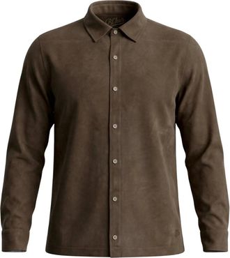 Bl'ker Blker - Carbon Brushed Suffolk Shirt - Heren - Overhemden - Bruin - Maat: 2XL