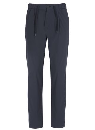 Herno Blue Tech Fabric Straight-Leg Pants