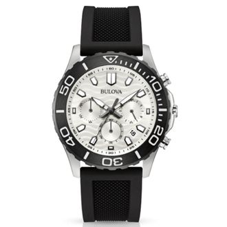 Bulova Chronograph White Dial Mens Watch 98B464