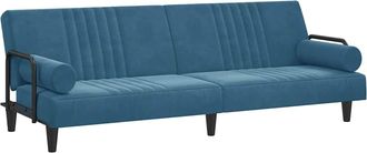 vidaXL Sof&aacute; Cama Con Reposabrazos Terciopelo Azul Vidaxl