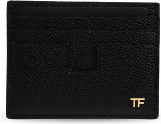 Tom Ford Kaarthouder van Leer met Kleine Nerf - Heren - Portefeuilles - Zwart - ONE Size - Leer - Accessoires