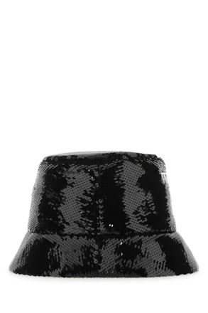 Prada Womens Black Sequins Bucket Hat F0967 Cappelli E Fasce Per Capelli