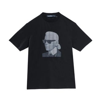 Karl Lagerfeld T-Shirts, male, Black, Size: 2XL Logo Face T-shirt