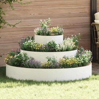 vidaXL Maceta Para Jard&iacute;n Blanco 120 X 120 X 20 Cm Acero Vidaxl