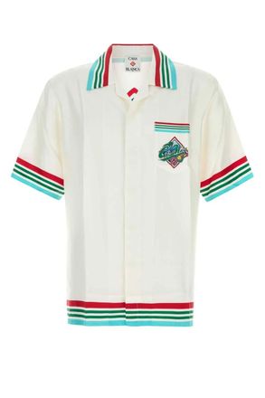 Casablanca Korte Mouw Cubaanse Kragen Shirt