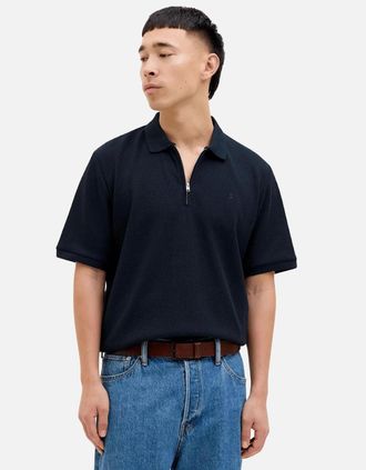 Jack & Jones Mens Jack & Jones Mens Austin Short Sleeve Polo Shirt - Black - Size: 38/Regular