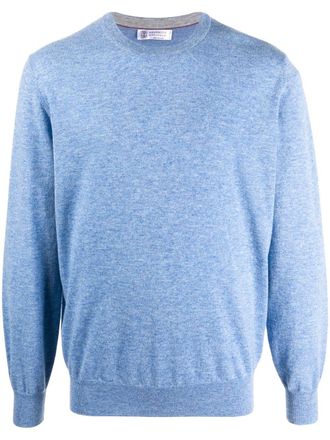 Brunello Cucinelli crewneck jumper - men - Cashmere - 48 - Blue