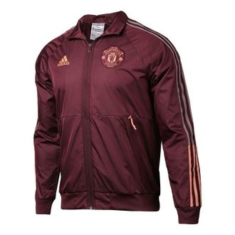 adidas Mufc Anthem Jkt 20-21 Season Manchester United Soccer/Football Jacket Purple Red FR3865