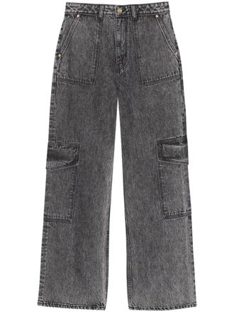 Ganni mid-rise wide-leg jeans - Grigio