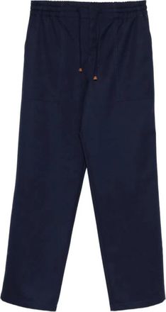 Dr&ocirc;le de Monsieur Le Pantalon Elastique Laine - Heren - Straight fit broeken - Blauw - S - Wol - Broeken