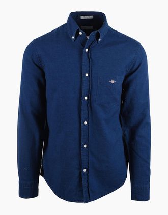 GANT Mens GANT REG OXFORD INDIGO SHIRT DARK INDIGO - Navy - Size: 40