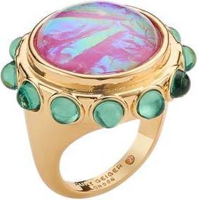 Kurt Geiger Round Cocktail Ring in Pink at Nordstrom, Size 7