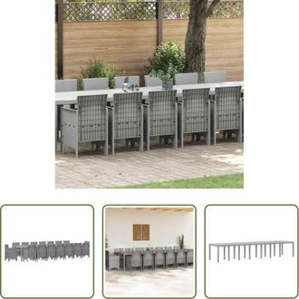 vidaXL vidaXL Tavolo da giardino - Set da pranzo da giardino con cuscini 17 pcs Grigio chiaro PP