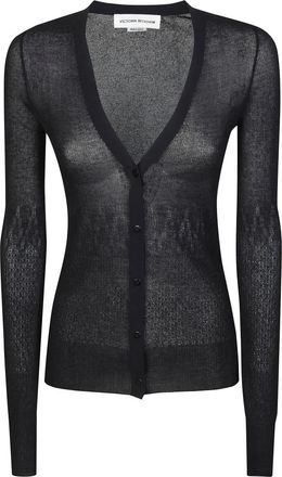 Victoria Beckham Cardigan a Costine - Dames - Vesten - Zwart - S - Truien & Vesten