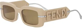 Fendi Brown Rectangular Ladies Sunglasses FE40133I 57E 51