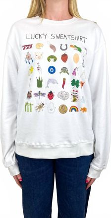 Unfortunate Portrait Lucky Shirt Crewneck Sweatshirt In White
