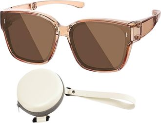 Generic Over Glasses Sunglasses - Polarised Overs Glasses | Oversized Frame Sun Glases | Foldable Cycling Sunglassess | Stylish Eyewear For Outdoor Driving Be