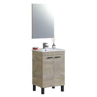 For&eacute;s Mueble Ba&ntilde;o Con Espejo Koncept 80x50x40 Cm Roble Alaska