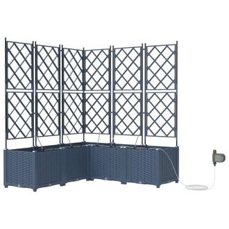Berkfield Home Garden Planters with Water Irrigation System 4 pcs Grey