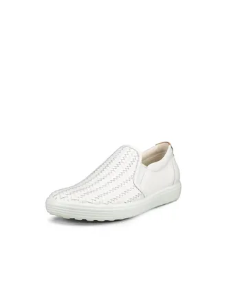 Ecco Ecco Soft Sneakers Womens White Leather Slip On Comfort Shoes HTAT227