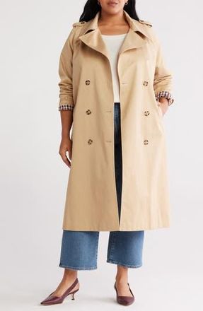 Caslon Cotton Trench Coat in Tan Shore at Nordstrom Rack, Size 1X