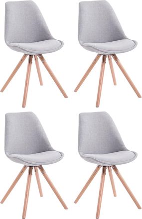 Clp Clp - Set De 4 Sillas De Comedor Toulouse En Tela Gris Natural