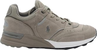 Ralph Lauren Grijze su&egrave;de herensneakers - Heren - Sneakers - Grijs - 40 1/2 EU - Su&egrave;de - Schoenen
