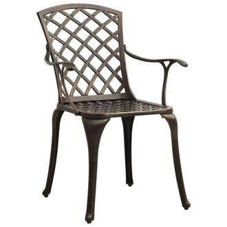 Berkfield Home 3 Piece Bistro Set Cast Aluminium Bronze in Brown