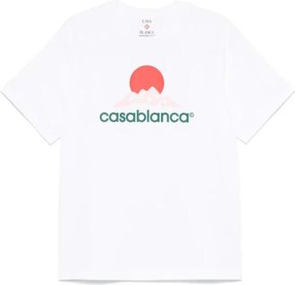 Casablanca Montagne Grafische Print Katoenen T-shirt - Heren - T-shirts - Wit - M - Katoen - Tops